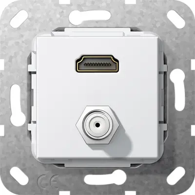Gira HDMI SAT-F-Buchse Kpl. Einsatz Reinweiß (567503)