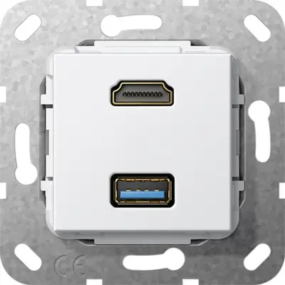 Gira HDMI USB 3.0 A Kpl. Einsatz Reinweiß (567803)