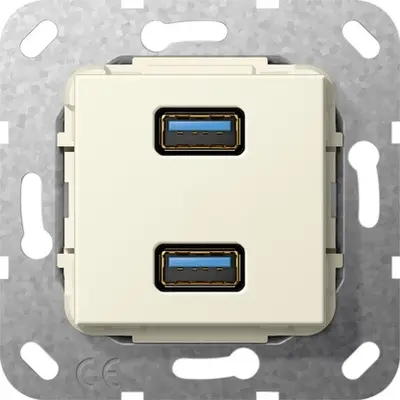 Gira USB 3.0 A 2-fach K-Peitsche Einsatz Cremeweiß (568501)