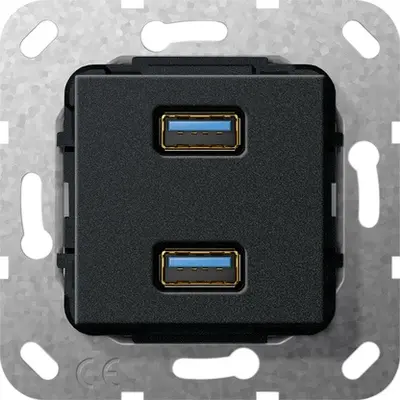Gira USB 3.0 A 2-fach K-Peitsche Einsatz Schwarz m (568510)