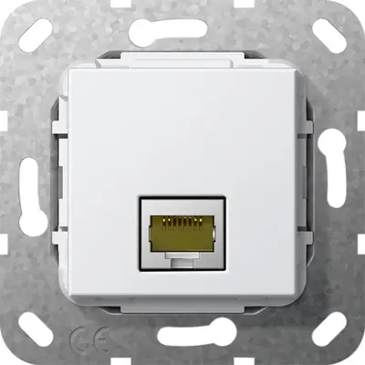 Gira MJ RJ45 Cat.6A 10 Gbit Kpl. Einsatz Reinweiß (569503)