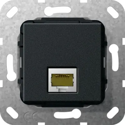 Gira MJ RJ45 Cat.6A 10 Gbit Kpl. Einsatz Schwarz m (569510)