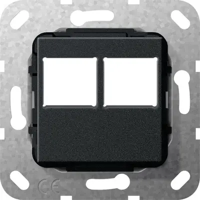 Gira MJ 2-fach LexCom-Buchse Abdeckung Schwarz (562910)