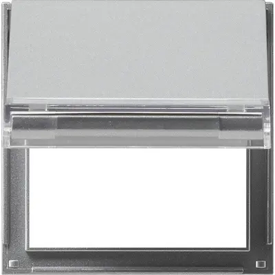 Gira adapterrahm mit Klappdeckel und Beschriftungsfeld TX44 aluminium (068065)