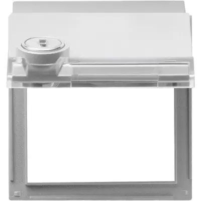 Gira adapterrahm mit Klappdeckel, Schloss und Beschriftungsfeld TX44 aluminium (069465)
