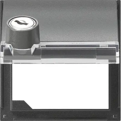 Gira adapterrahm mit Klappdeckel, Schloss und Beschriftungsfeld TX44 anthrazit (069467)