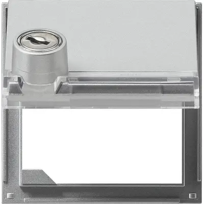 Gira adapterrahm mit Klappdeckel, Schloss gleichen Schließungen und Beschriftungsfeld TX44 aluminium (069765)