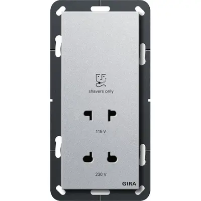 Gira Rasiersteckdose 115 - 230 V aluminium matt (282026)