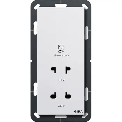 Gira Rasiersteckdose 115 - 230 V Reinweiß glänzend (282003)