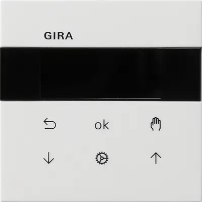 Gira System 3000 Jalousie- und Zeitschaltuhr bedienaufsatz mit display F100 weiß glänzend (5366112)
