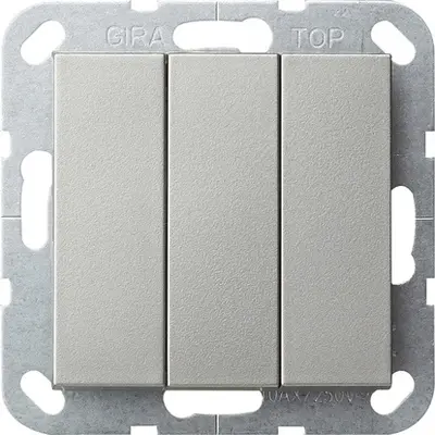 Gira Wippschalter 3fach Aus-Schalter System 55 Edelstahl (2830600)