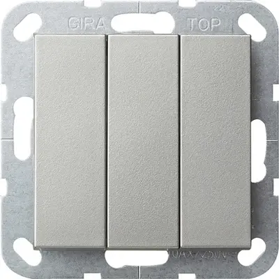 Gira Wippschalter 3fach Wechsel-Schalter System 55 edelstahl (2832600)