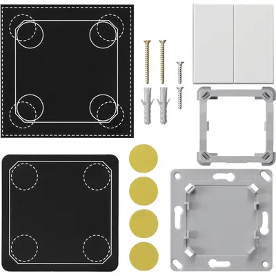 Gira montageset EnOcean Funk Wandsender 2-fach System 55 Reinweiß glänzend (823203)