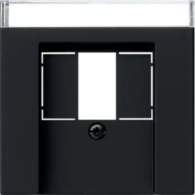 Gira Abdeckung für TAE und USB mit Beschriftungsfeld System 55 schwarz matt (0876005)