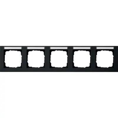 Gira Abdeckrahmen 5-fach horizontal Beschriftungsfeld E2 schwarz matt (109509)