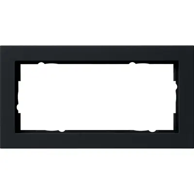 Gira Abdeckrahmen 2-fach ohne Mittelseg E2 schwarz matt (100209)