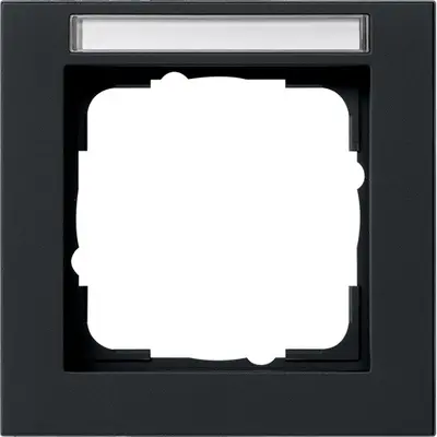 Gira Abdeckrahmen 1-fach Beschriftungsfeld E2 schwarz matt (109109)