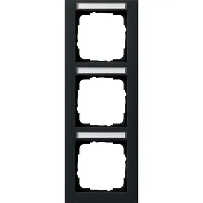 Gira 3-fach vertikal Beschriftungsfeld E2 schwarz matt (110309)