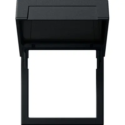 Gira Montagerahmen 45 x 45 mm mit Klappdeckel System 55 schwarz matt (2658005)