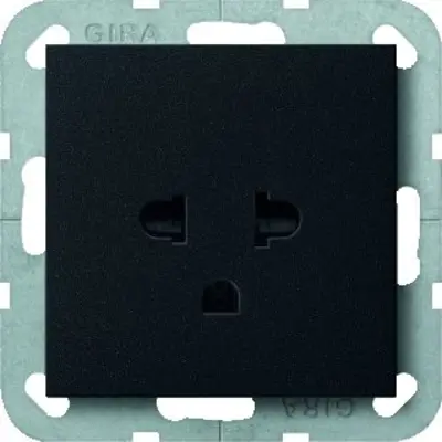 Gira Steckdose EURO-US System 55 schwarz matt (2840005)