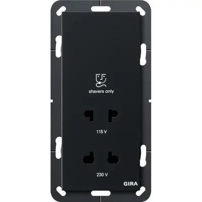 Gira Rasiersteckdose 115 - 230 V schwarz matt (2820005)