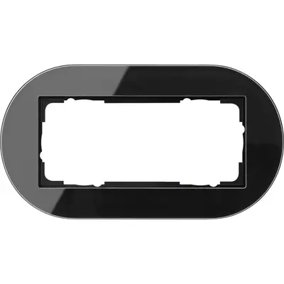 Gira 2-fach Abdeckrahmen ohne Mittelsteg Studio Glas schwarz (1002135)