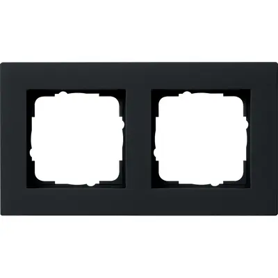 Gira Abdeckrahmen 2-fach E2 flach schwarz matt (0212095)