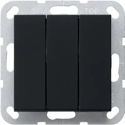 Gira wipptaster BS 3-fach Schließer System 55 Schwarz m (2844005)