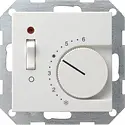 Gira Raumtemperaturregler 230/10 (4) A mit öffner, Ausschalter und Kontrolllicht System 55 weiß matt (039227)