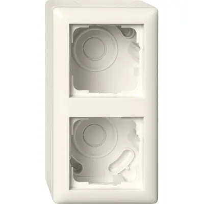 Gira aufputz-gehäuse mit Abdeckrahmen 2-fach Standard 55 creme glänzend (106201)