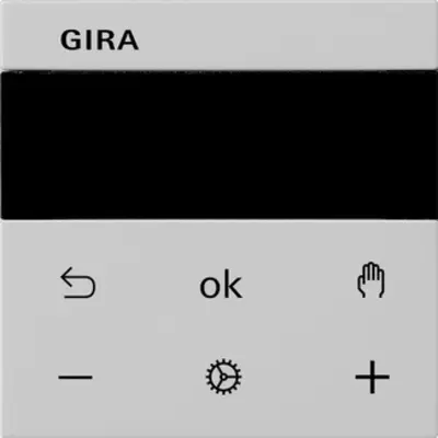 Gira System 3000 Thermostatknopf Display System 55 grau matt (5393015)