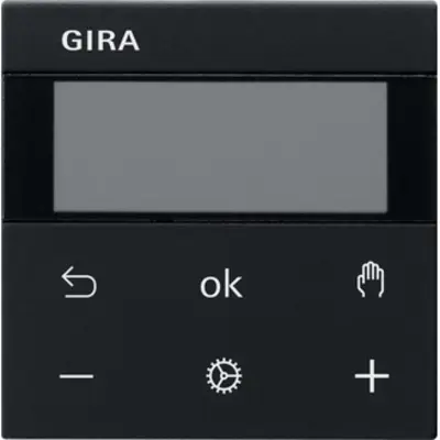 Gira System 3000 Thermostatknopf Display System 55 schwarz matt (5393005)