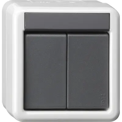 Gira KNX Taster-BA 2-fach 2-Punkt WG AP Grau (516230)
