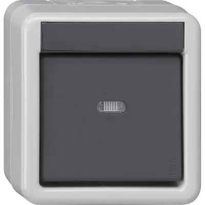 Gira KNX Taster-BA 1-fach Kontrollf. + 1-Punkt WG AP Grau (515130)