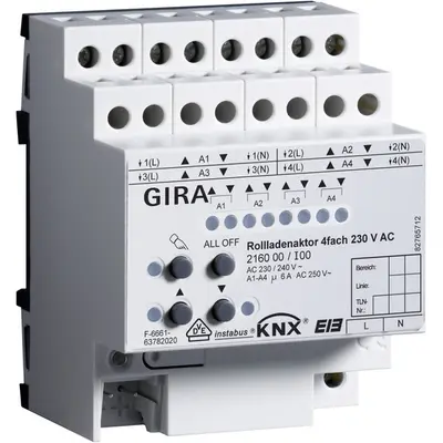 Gira rollladenaktor 4-fach AC 230 V Hand KNX REG (216000)