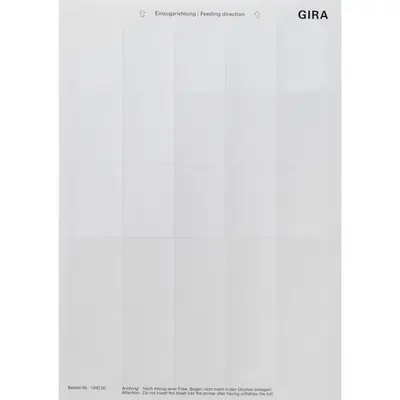 Gira beschriftungsbögen 38 x 54 mm Zubehör (109000)