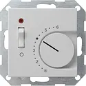 Gira Raumtemperaturregler 230/10-4 A mit öffner, Ausschalter und Kontrolllicht System 55 grau matt (0392015)