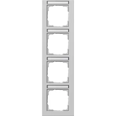 Gira Abdeckrahmen 4-fach vertikal Beschriftungsfeld E2 grau matt (111437)