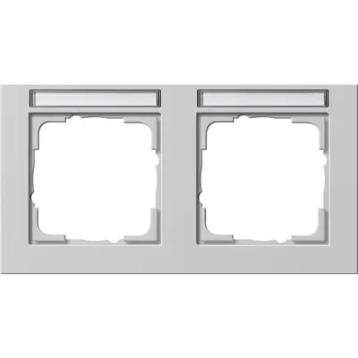 Gira Abdeckrahmen 2-fach horizontal Beschriftungsfeld E2 grau matt (109237)