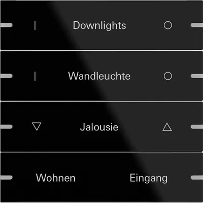 Gira wippenset 4-fach indiv. Tastsens.4 TS4 G Schwarz (503405)