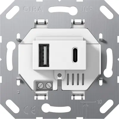 Gira USB-spannungsversorgung 2-fach USB-A und USB-C weiß (234900)