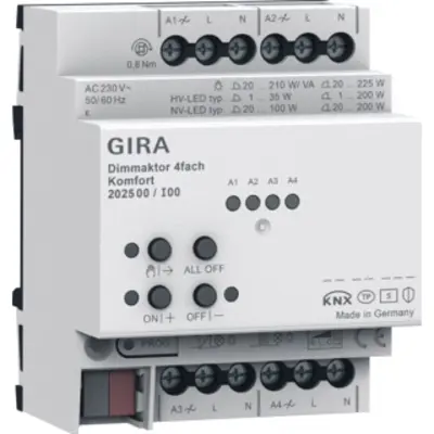 Gira Dimmaktor 4fach Komfort für KNX (202500)