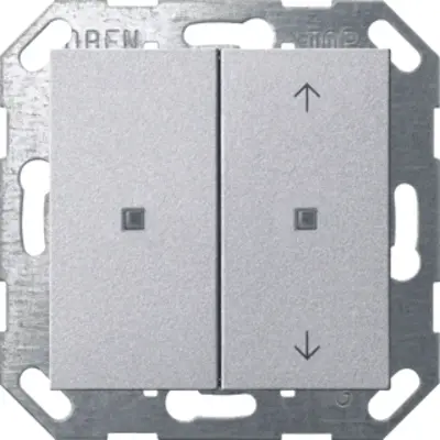 Gira KNX Drucktaster 2-fach System 55 Aluminium matt (517526)