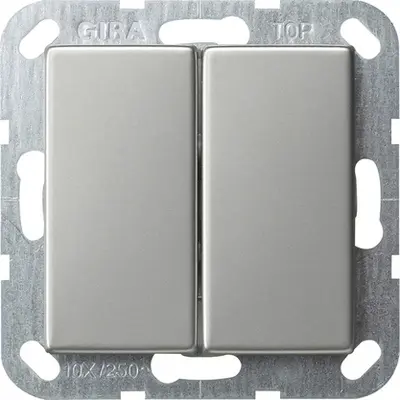 Gira Tastschalter gerade stehender Wippe Wechsel-Wechselschalter System 55 edelstahl Altmodell (2861600)