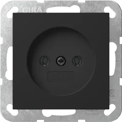 Gira Steckdose ohne Schutzkontakt System 55 schwarz matt (4480005)