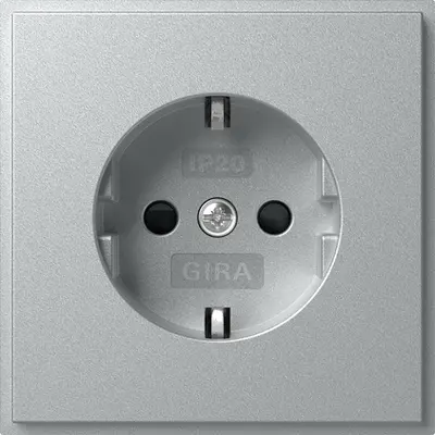 Gira Schuko-Steckdose erhöhtem Berührungsschutz TX44 aluminium (445365)