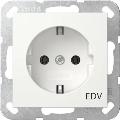Gira SCHUKO-Steckdose nur für EDV System 55 weiß matt (445827)