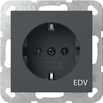 Gira SCHUKO-Steckdose nur für EDV System 55 anthrazit matt (445828)
