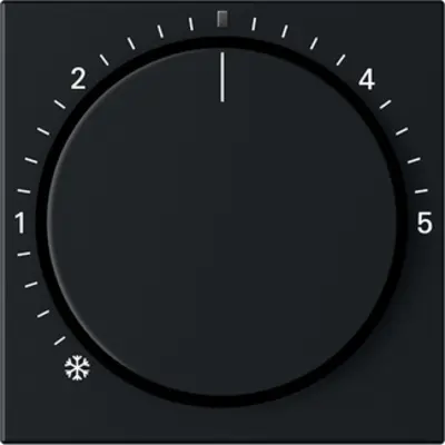 Gira Abdeckung für Raumtemperaturregler mit Kontrolllicht System 55 schwarz matt (2702005)