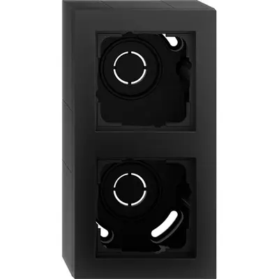 Gira Aufputz-gehäuse mit Abdeckrahmen 2-fach E2 Schwarz matt (106209)